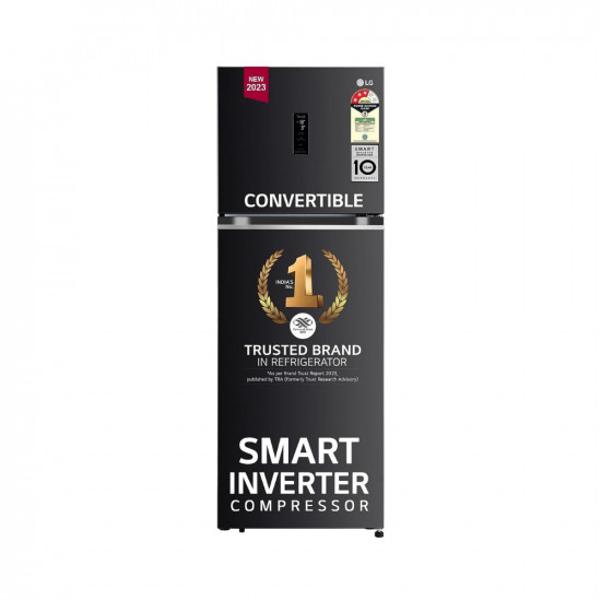 LG 322 L 3 Star Smart Inverter Wi-Fi Frost-Free Double Door Refrigerator (?2023 Model, GL-T342TESX, Ebony Sheen, Door Cooling+ & Convertible)