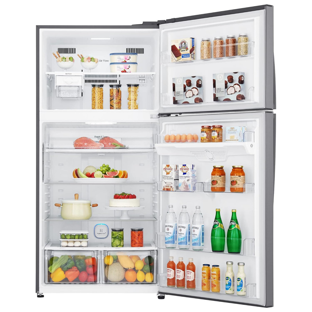 LG 592 L 1 Star Frost Free Inverter Wi-Fi Double Door Refrigerator 2023 Model GR-H812HLHM Platinum Silver3 With Hygiene Fresh  Door Cooling
