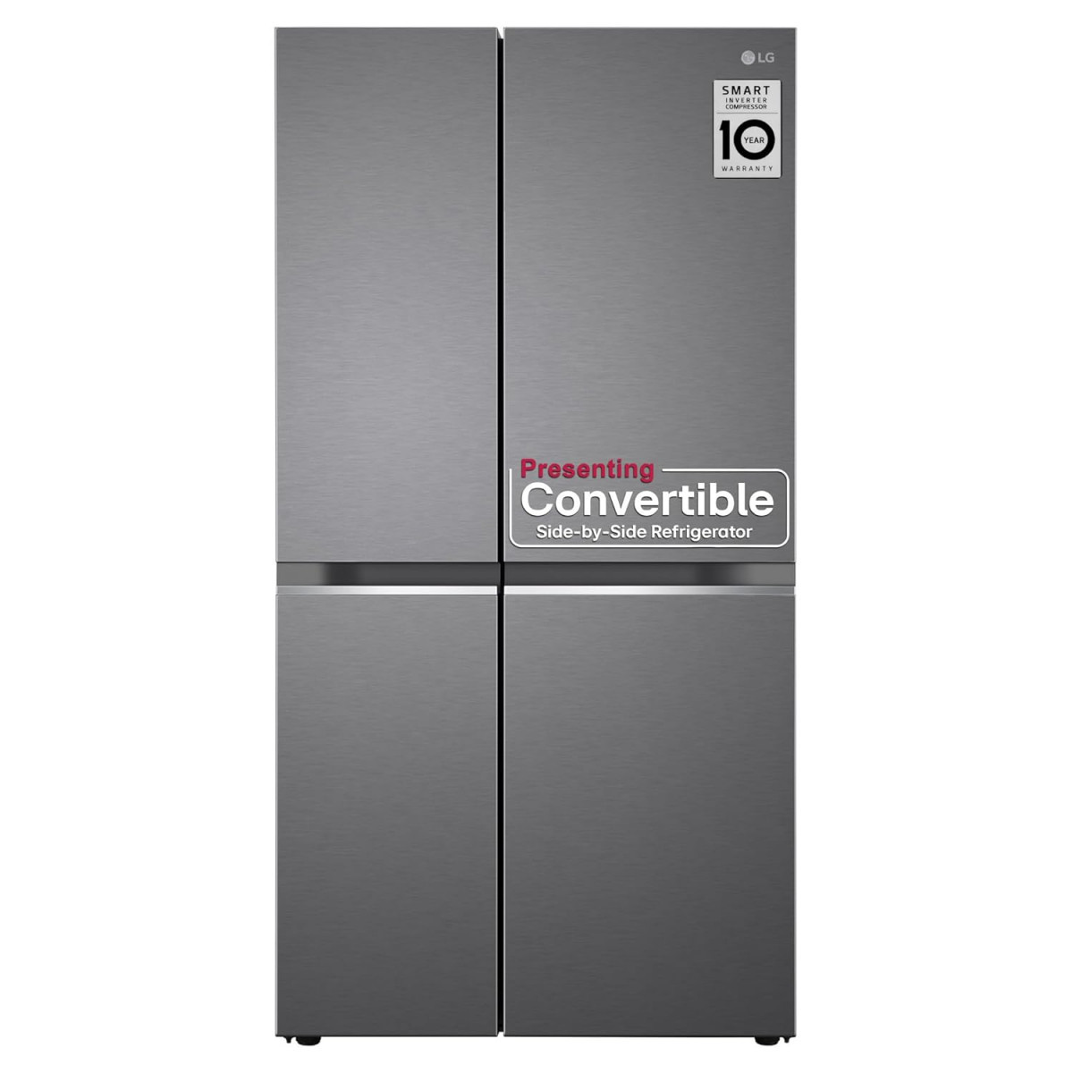 LG 650 L Frost Free Inverter Side By Side Refrigerator 2023 Model GL-B257HDS3 Dazzle Steel Convertible