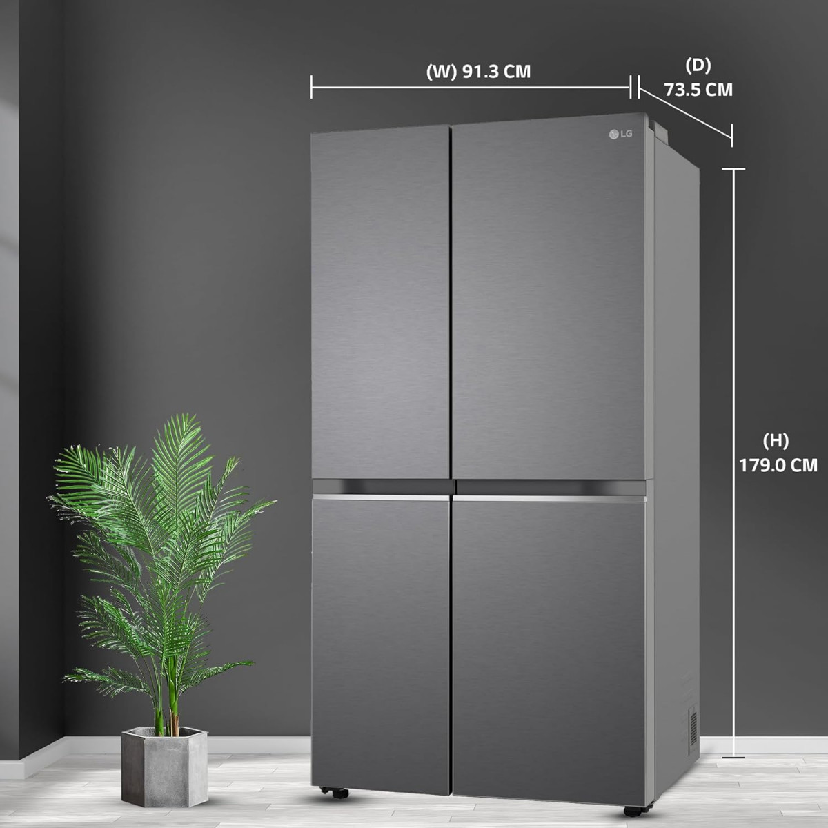 LG 650 L Frost Free Inverter Side By Side Refrigerator 2023 Model GL-B257HDS3 Dazzle Steel Convertible