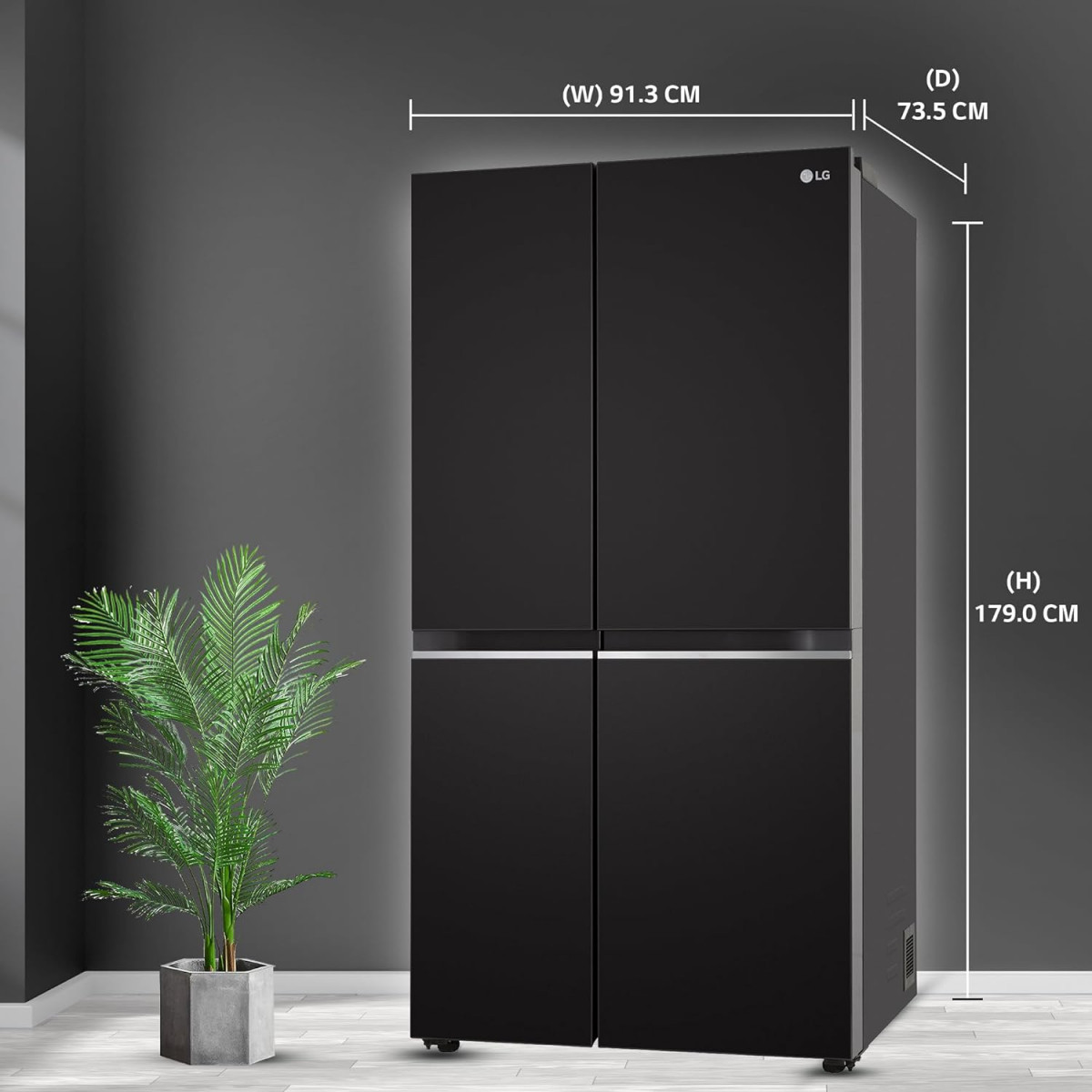 LG 655 L Frost Free Inverter Side by Side Refrigerator 2023 Model GL-B257HWBY Western Black Express Freezing  Multi Air-Flow