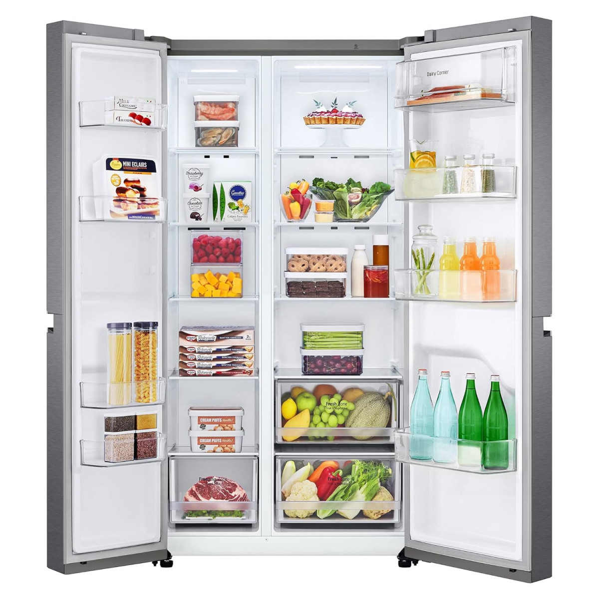 LG 688 L Frost-Free Smart Inverter Compressor Side-By-Side Refrigerator GC-B257KQDV Dark Graphite Steel Multi Digital Sensors and Express Freezing 2022 Model
