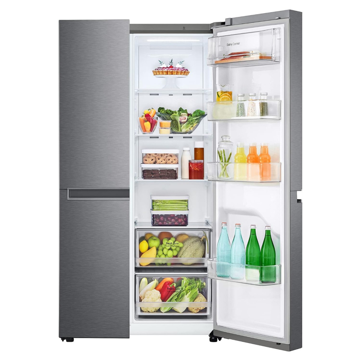 LG 688 L Frost-Free Smart Inverter Compressor Side-By-Side Refrigerator GC-B257KQDV Dark Graphite Steel Multi Digital Sensors and Express Freezing 2022 Model