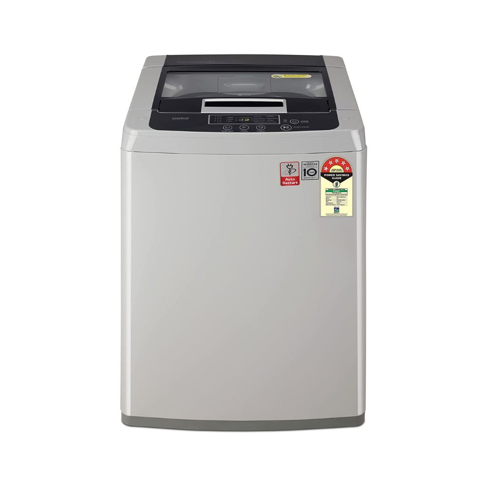 LG 7.5 Kg 5 Star Smart Inverter Fully-Automatic Top Load Washing Machine (T75SKSF1Z, Middle Free Silver, TurboDrum | Smart Motion)