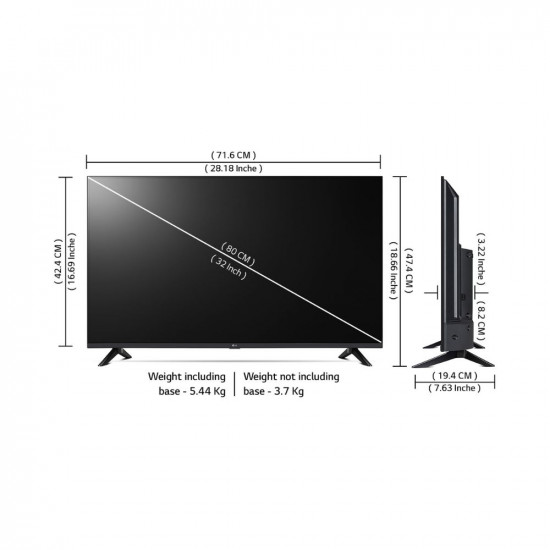 LG 80 cm 32 inches HD Ready Smart LED TV 32LQ643BPTA Black