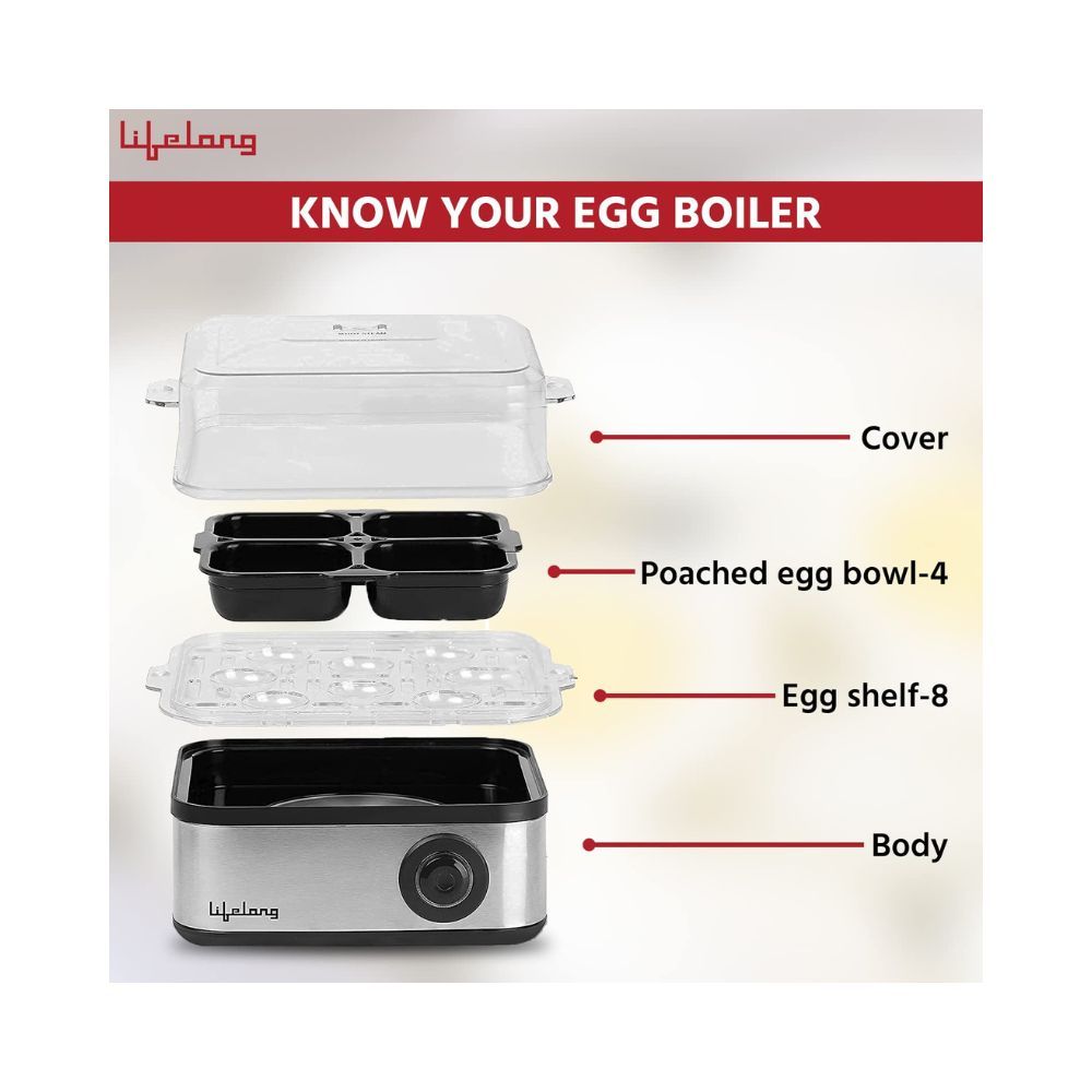 Lifelong 2-in1 Egg Boiler and Poacher 500-Watt