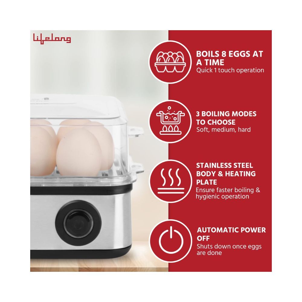 Lifelong 2-in1 Egg Boiler and Poacher 500-Watt