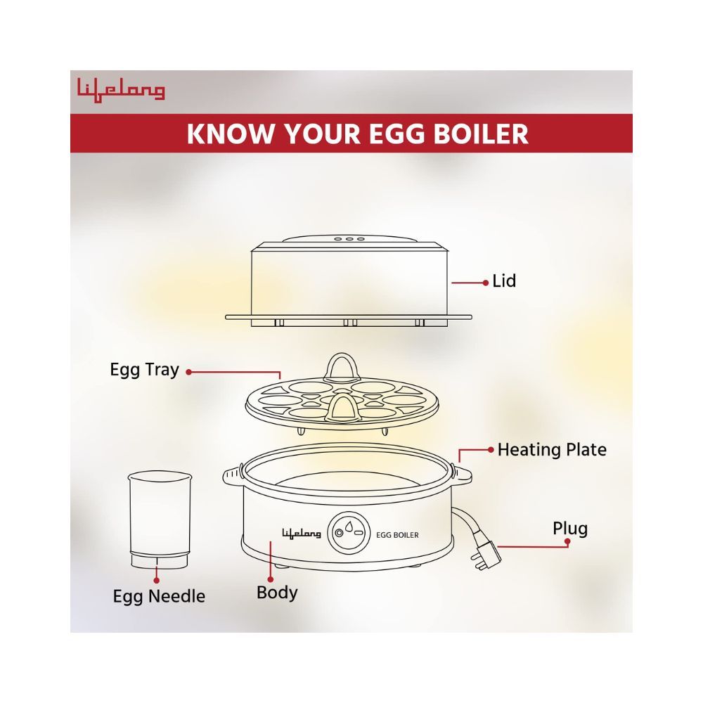 Lifelong Egg Boiler 360-Watt asy to clean 3 Boiling Modes Stainless Steel Body and Heating Plate