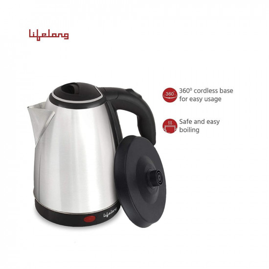 Lifelong LLEKBT01 Electric Kettle 15 Litre 1500W for Boiling Water Soup with Leak proof 750 ML Stainless Steel Bottle Combo  Combo for Kitchen Easy to Use  1 Year Warranty