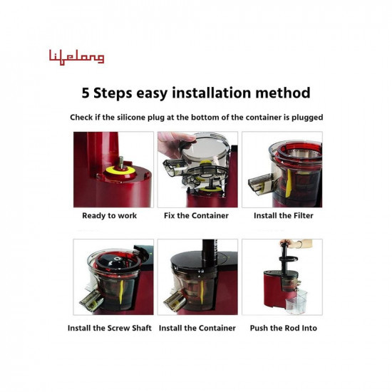 Lifelong Mastiquer Cold Press Slow Juicer All-in-1 Fruit  Vegetable Juicer 2 Years Warranty 180 watts