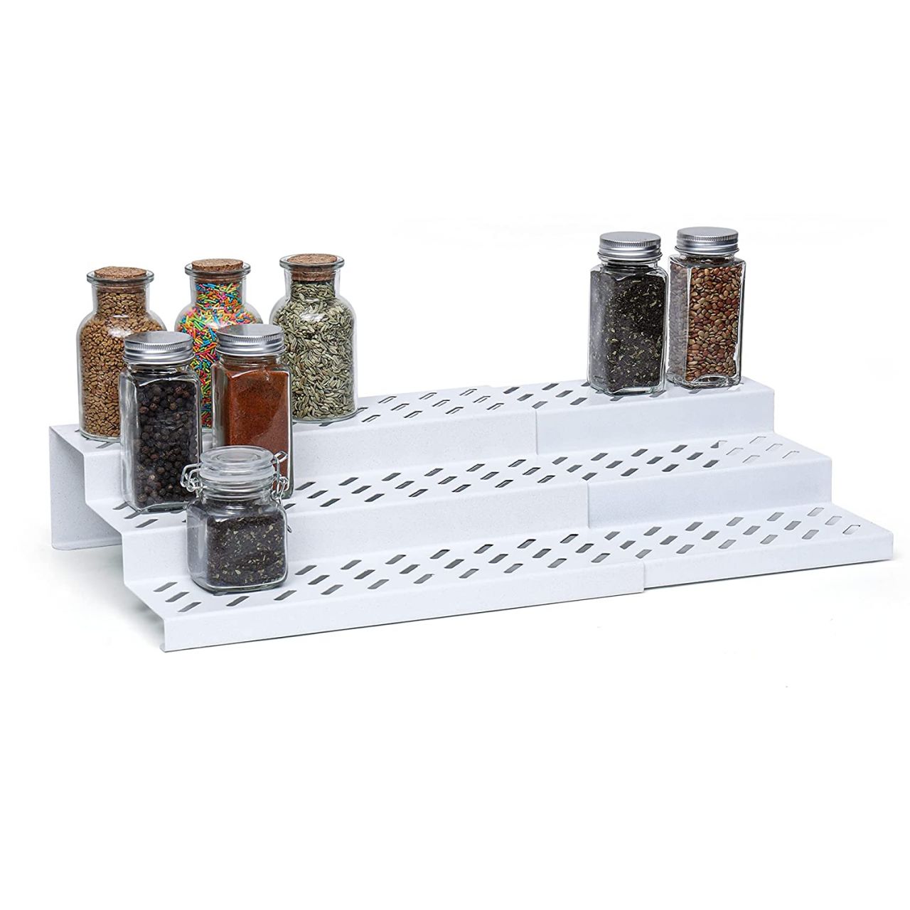 Livzing 3 Tier Expandable Spice Rack Stand â White â Expands 12.2 To 21.6