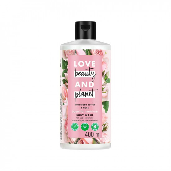 Love Beauty & Planet Moisturizing Body Wash | 400ml | With Murumuru Butter & Rose | Sulfate Free, Paraben Free- Liquid Shower Gel for Men and Women