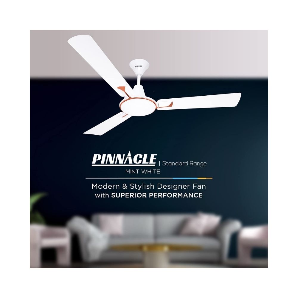 Luminous Pinnacle - Standard 1200mm/78 Watt ceiling fan for home and office (Mint White)