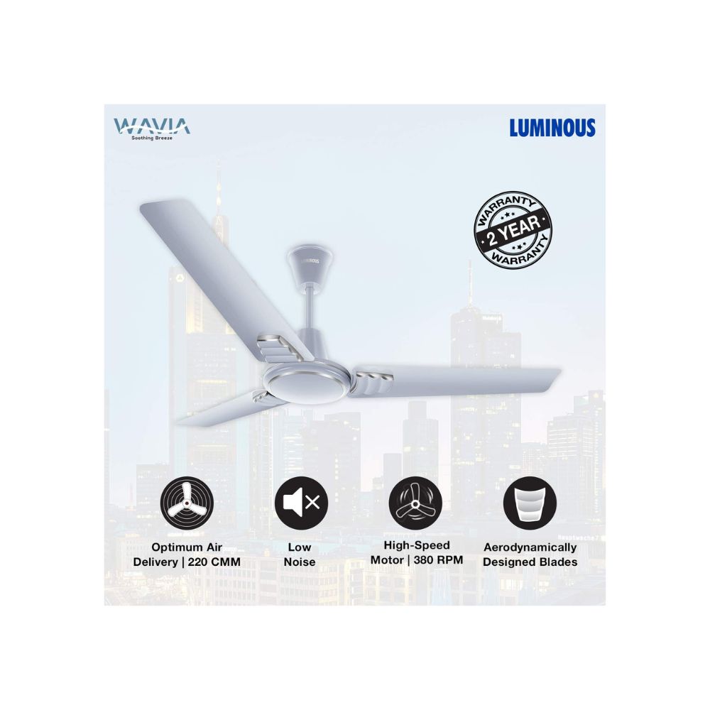 Luminous Wavia 1200mm Ceiling Fan (Silky Silver)