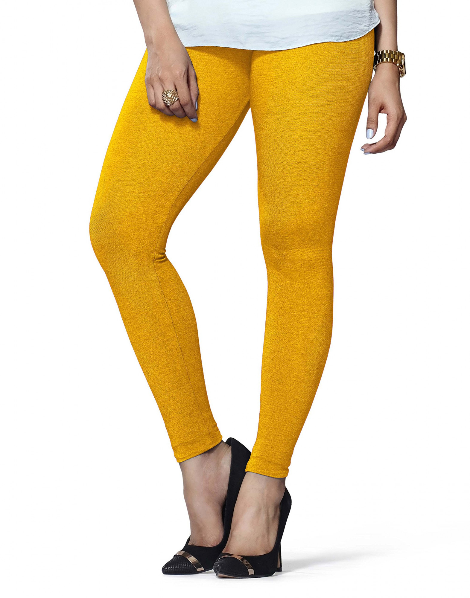 Lyra Women Solid Premium Cotton Churidar Leggings | Mid-Waist |  Fashionwear,Size L