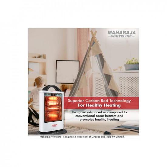 Maharaja Whiteline Lava Carbon Neo, 1200 Watts Room Heater (Black, White, Standard)