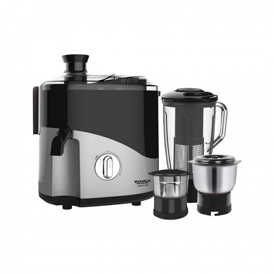 Maharaja Whiteline Odacio Plus 550 Watts Juicer Mixer Grinder With 3 Jars BlackSilver Small Jx1-157-Cr