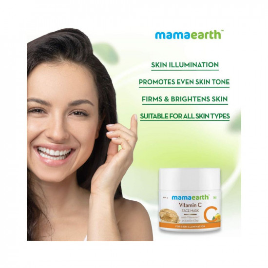 Mamaearth Vitamin C Face Mask With Vitamin C & Kaolin Clay for Skin Illumination - 100 g