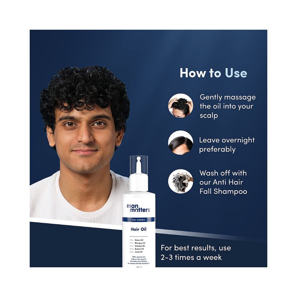 Man Matters Hair Oil for Men 100 ml | Onion Oil, Bhingraj Oil, Shikkai Oil, Brahmi Oil