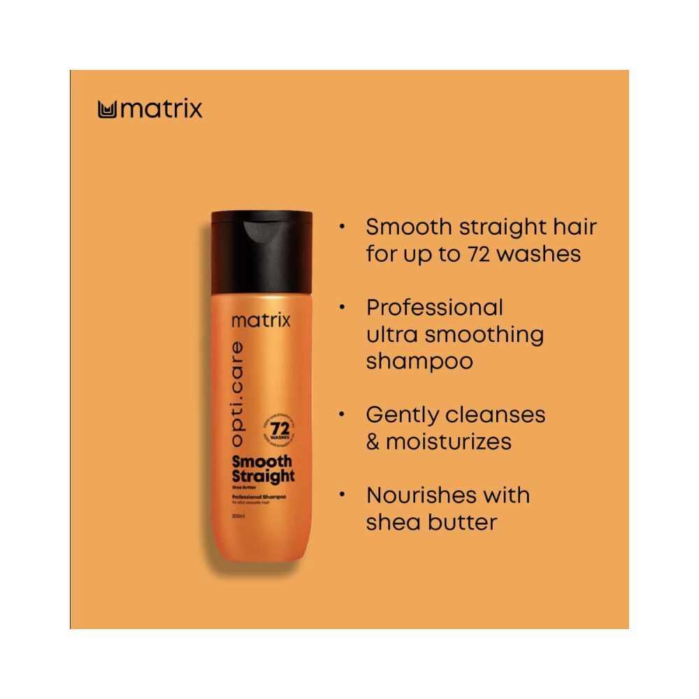Matrix Opti Care Professional Shampoo | Controls frizz leaving hair salon like Smooth Straight