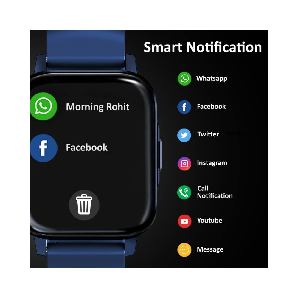 Maxima Max Pro X5 Smartwatch-Premium Ultra Slim 1.7  HD Display with 15 Days Battery Life (Blue)