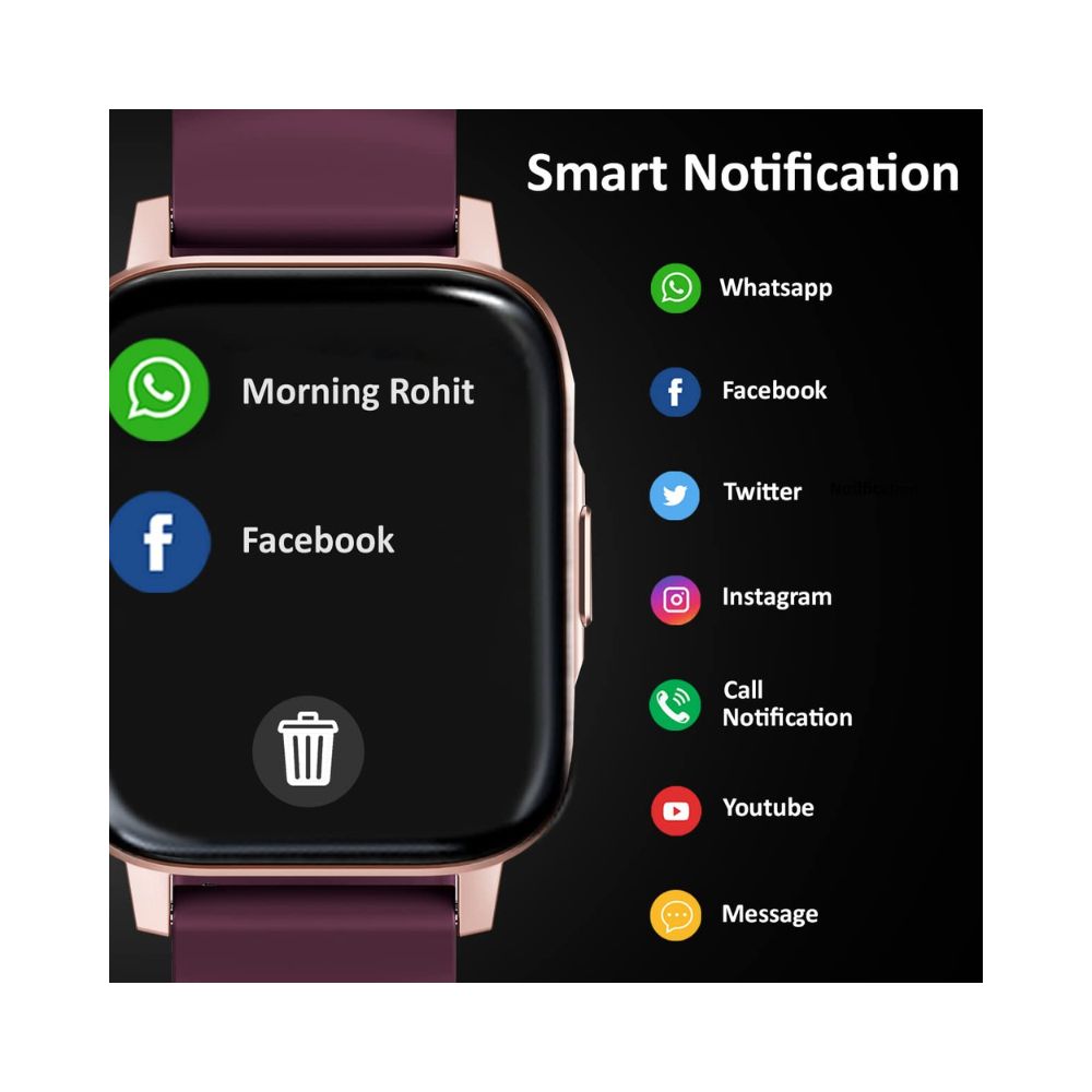 Maxima Max Pro X5 Smartwatch-Premium Ultra Slim 1.7ÃÂ HD Display with 15 Days Battery Life (Rose Gold)