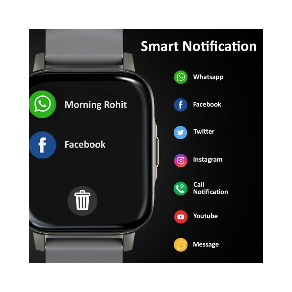 Maxima Max Pro X5 Smartwatch-Premium Ultra Slim 1.7ÃÂ HD Display with 15 Days Battery Life(Grey)