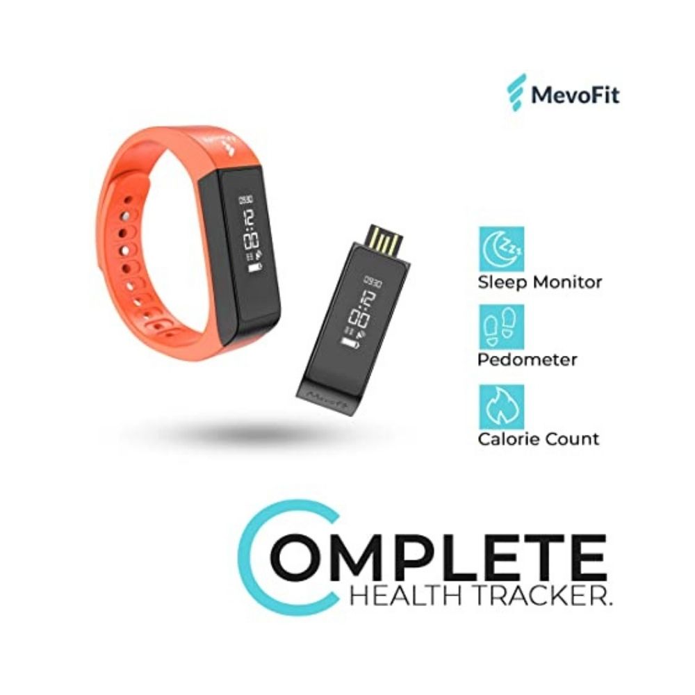 MevoFit Drive Fitness Band: Fitness Smartwatch and Activity Tracker for Men & Women (Drive - Orange)
