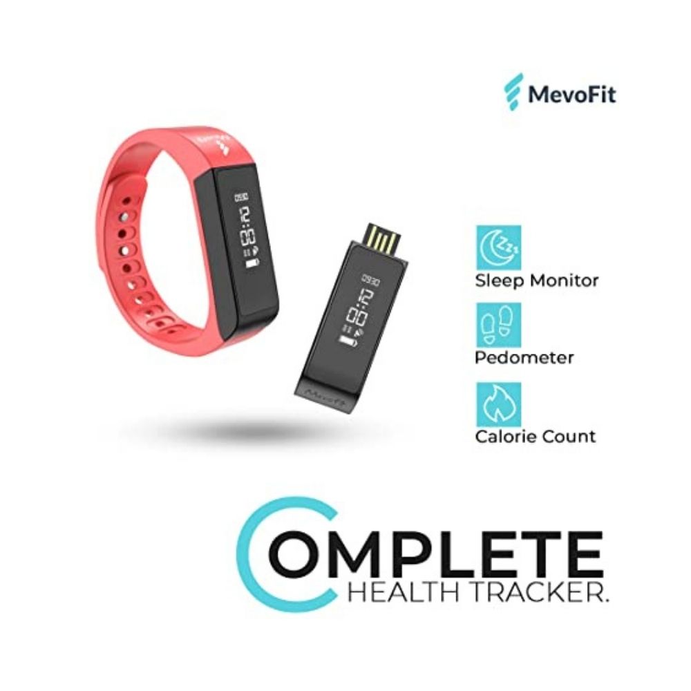 MevoFit Drive Fitness Band: Fitness Smartwatch and Activity Tracker for Men & Women (Drive - Red)