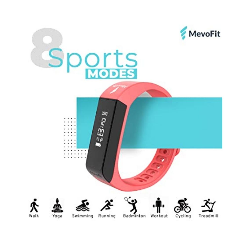 MevoFit Drive Fitness Band: Fitness Smartwatch and Activity Tracker for Men & Women (Drive - Red)