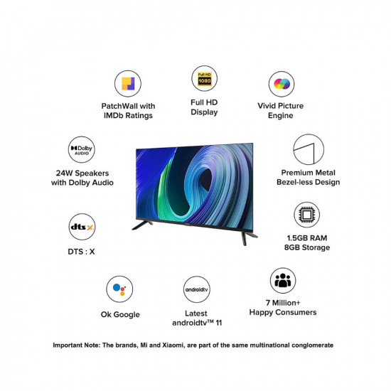 MI 108 cm 43 inches 5A Series Full HD Smart Android LED TV L43M7-EAIN Black