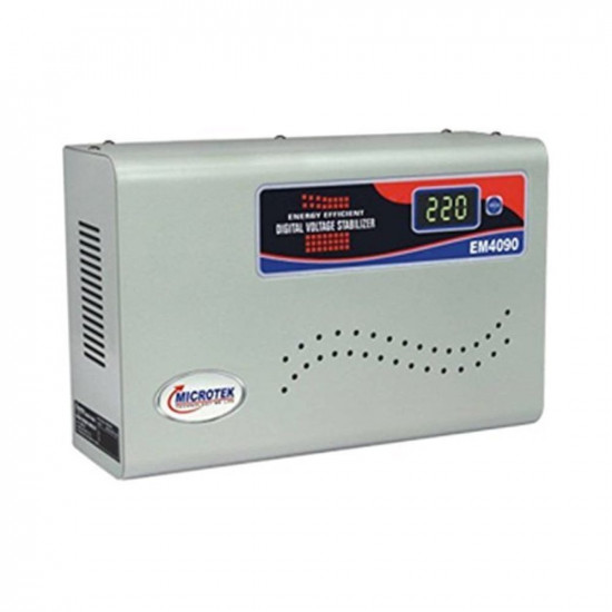 Microtek EM 4090 Automatic Air Conditioners (A.C.) Voltage Stabilizer upto 1.5 Ton Working Power 90V-300V(Metalic Grey) with 3 year warranty