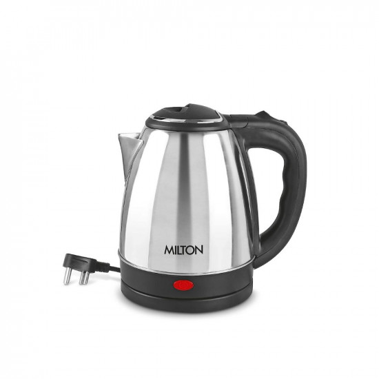 Milton Euroline Go Electro 12 Stainless Steel Electric Kettle 1 Piece 12 Litres Silver  Power Indicator  1500 Watts  Auto Cut-off  Detachable 360 Degree Connector  Boiler for Water