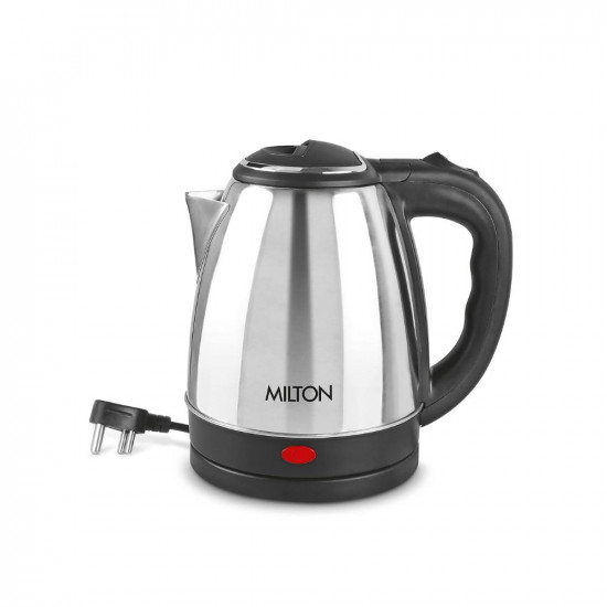 Milton Euroline Go Electro 15 Stainless Steel Electric Kettle 1 Piece 15 Litres Silver  Power Indicator  1500 Watts  Auto Cut-off  Detachable 360 Degree Connector  Boiler for Water