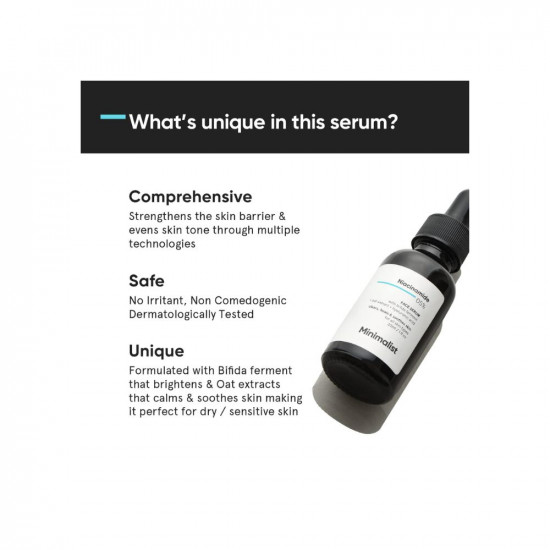 Minimalist 5% Niacinamide Face Serum for Clear Glowing Skin, Reduces Dullness, Hydrates & Repairs Skin