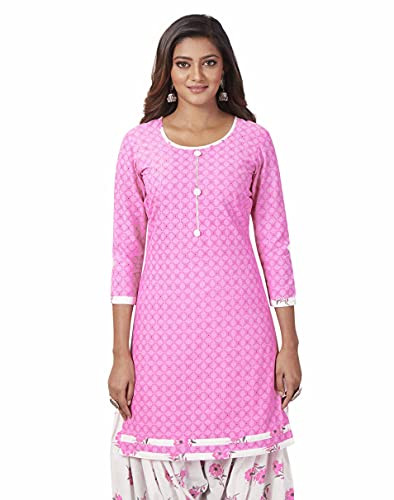 Pink Readymade Cotton Kurti - VDANK09102183 | Indian Silk House Agencies