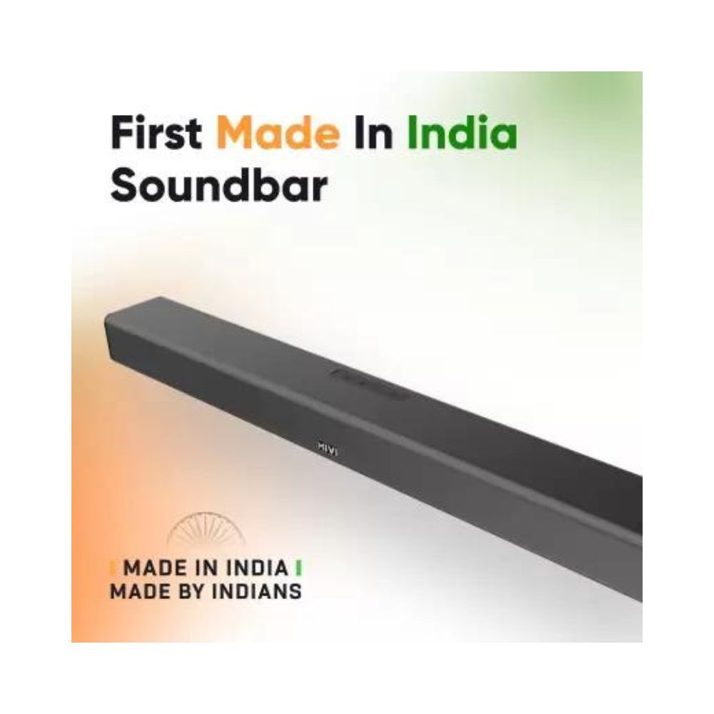 Mivi Fort S100 with 2 in-built subwoofers, Made in India 100 W Bluetooth Soundbar (Black, 2.2 Channel)