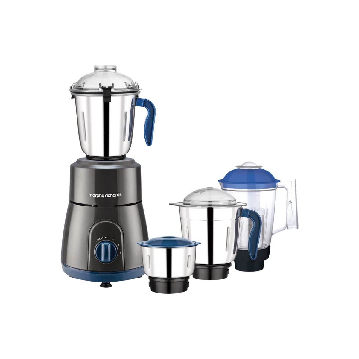 Morphy Richards 750W Relish 4 Jars Mixer Grinder Black and Blue Regular