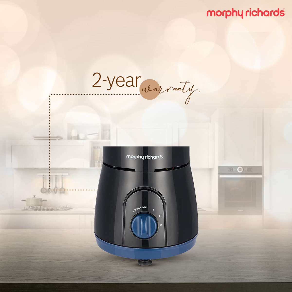 Morphy Richards 750W Relish 4 Jars Mixer Grinder Black and Blue Regular