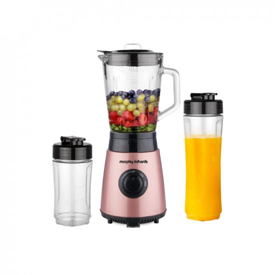 Morphy Richards Blendexpert 400 W Powerful Copper Motor 25000 Rpm 2 Smoothie Jars With Flip Lid Top Stainless Steel Body Rose Gold 400 Watt
