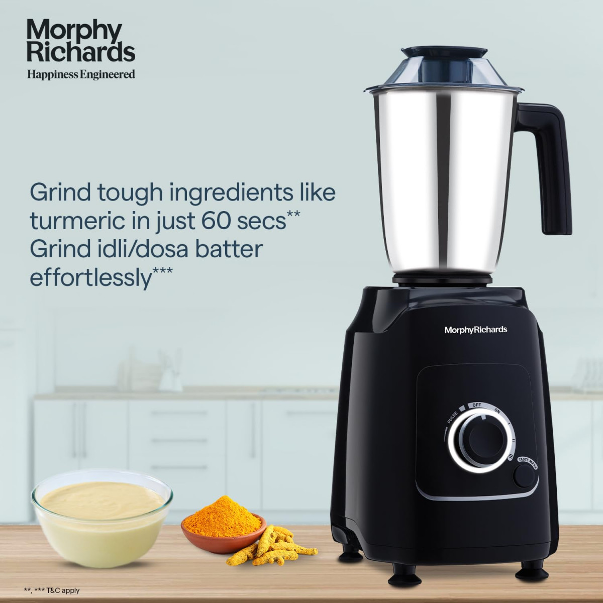 Morphy Richards Grindpro Maxx 4 Jar 1000W Mixer Grinder Black
