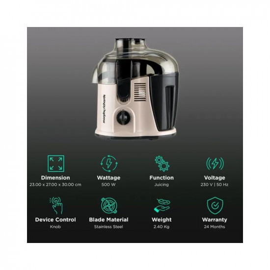 Morphy Richards Juicer 750 Watt 640129 White  Black500 Watts