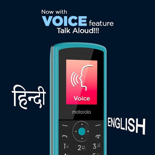 Motorola All-New A10 Dual Sim keypad Phone with Voice Feature  2 Years Replacement  Wireless FM  Bluetooth Connectivity  Auto Call Recording Teal Blue
