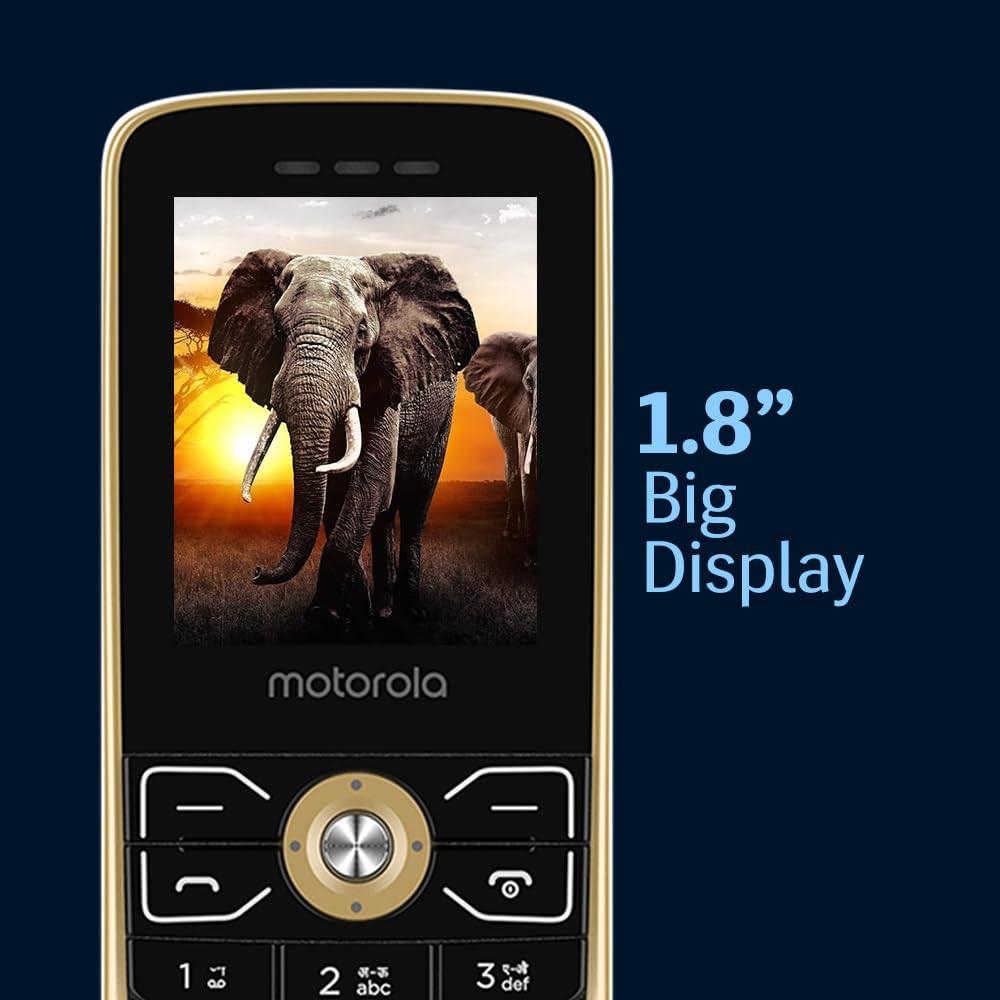 Motorola All-New A50 Dual Sim keypad Phone with Voice Feature  1750 mAh Powerful Battery  2 Years Replacement Warrenty Rear Camera Gold