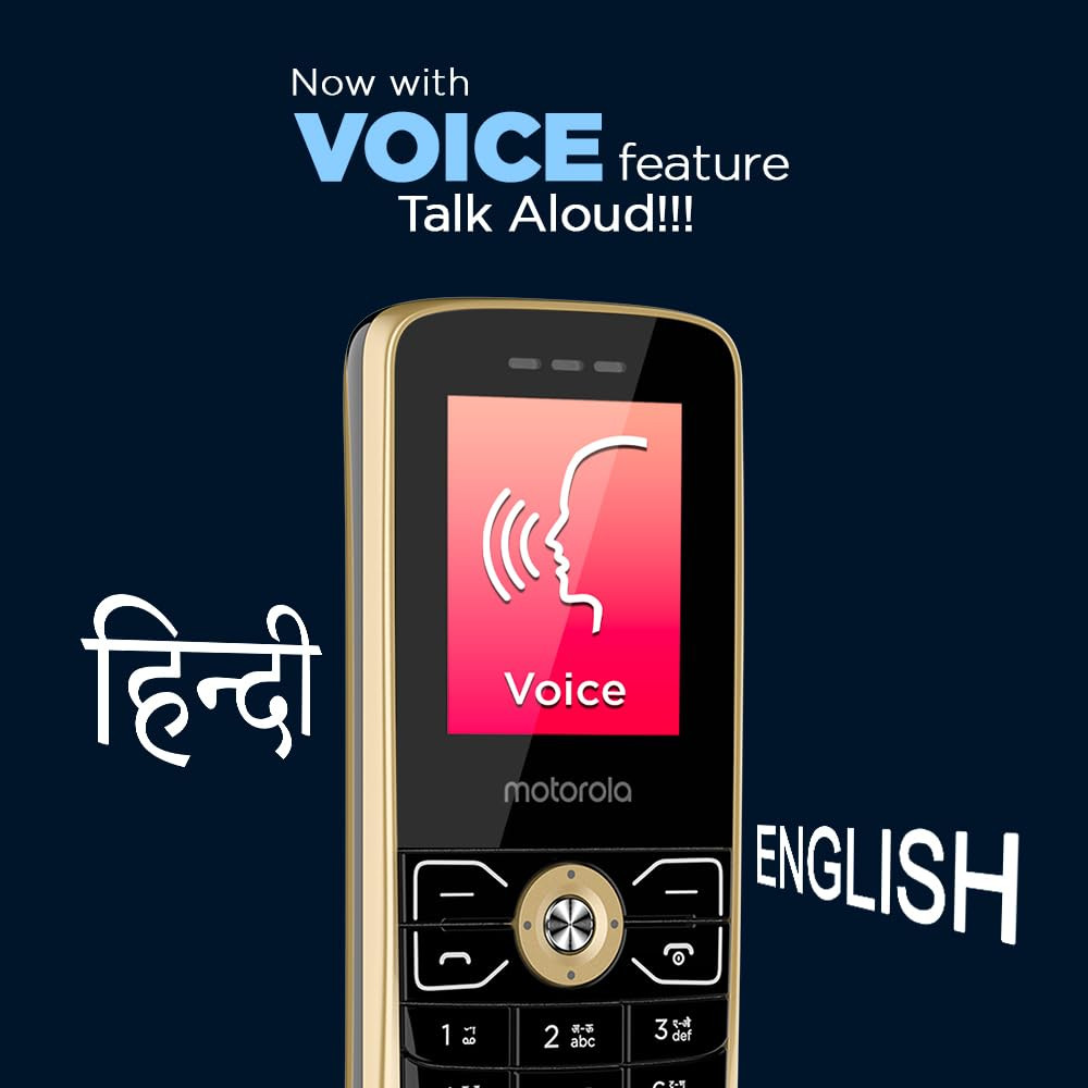 Motorola All-New A50 Dual Sim keypad Phone with Voice Feature  1750 mAh Powerful Battery  2 Years Replacement Warrenty Rear Camera Gold