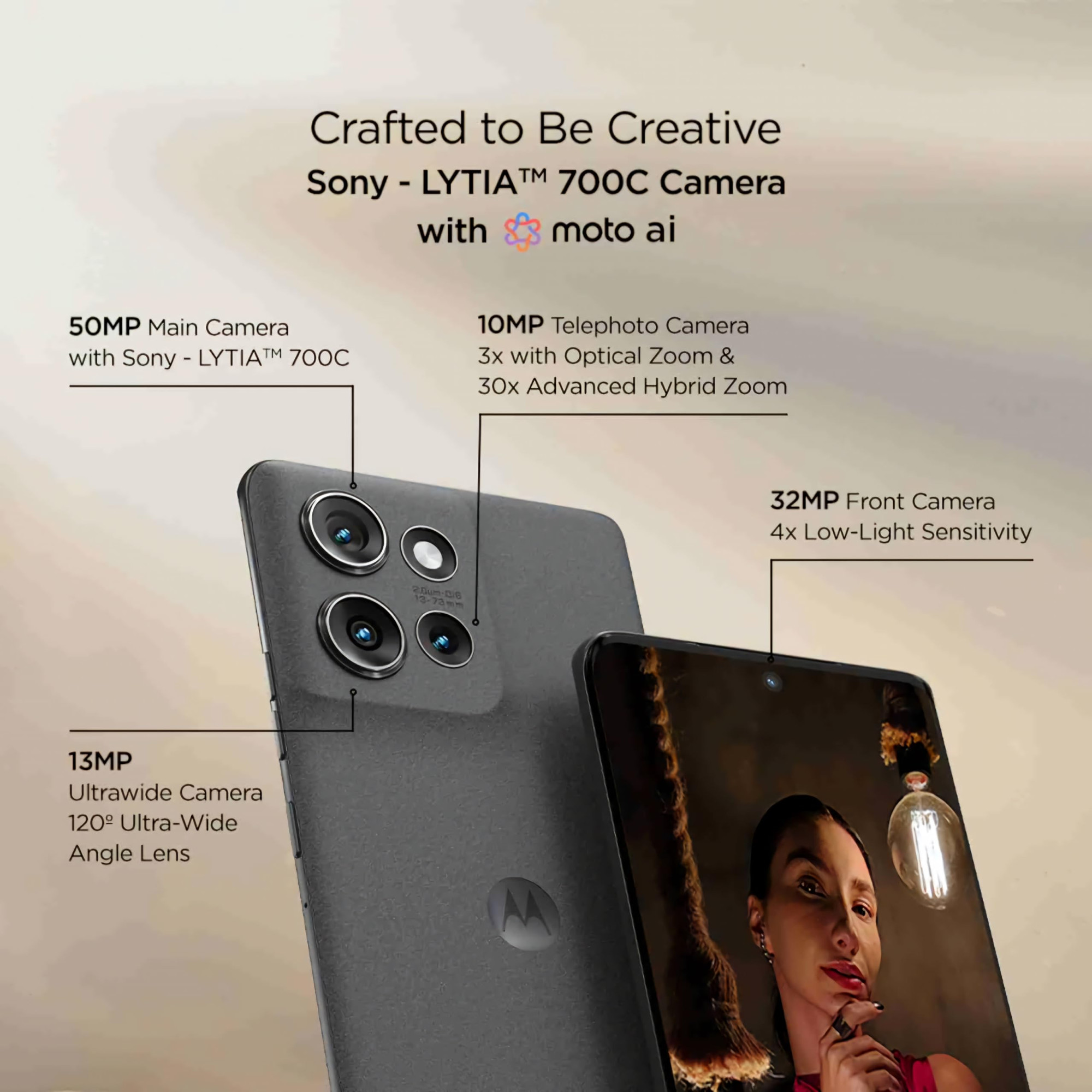 Motorola Edge 50 5G 8GB RAM  256GB Storage  50MP  13MP  10MP  32MP Front Camera  5000 mAh Battery  Snapdragon 7 Gen 1 Accelerated Edition Processor Koala Grey
