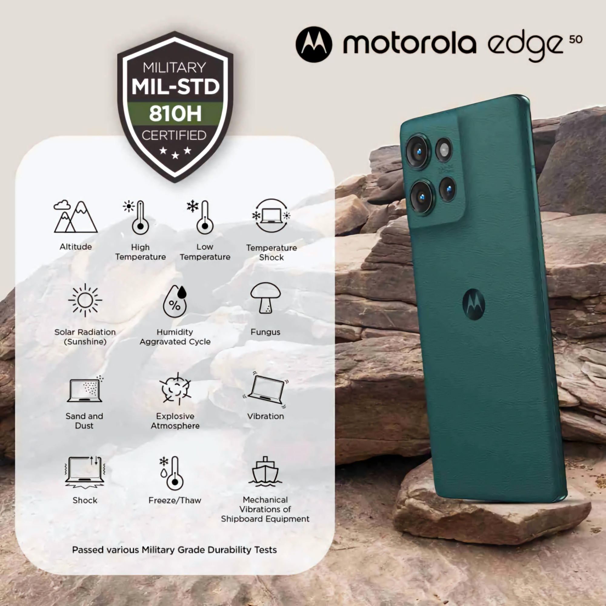 Motorola Edge 50 5G 8GB RAM  256GB Storage  50MP  13MP  10MP  32MP Front Camera  5000 mAh Battery  Snapdragon 7 Gen 1 Accelerated Edition Processor Jungle Green