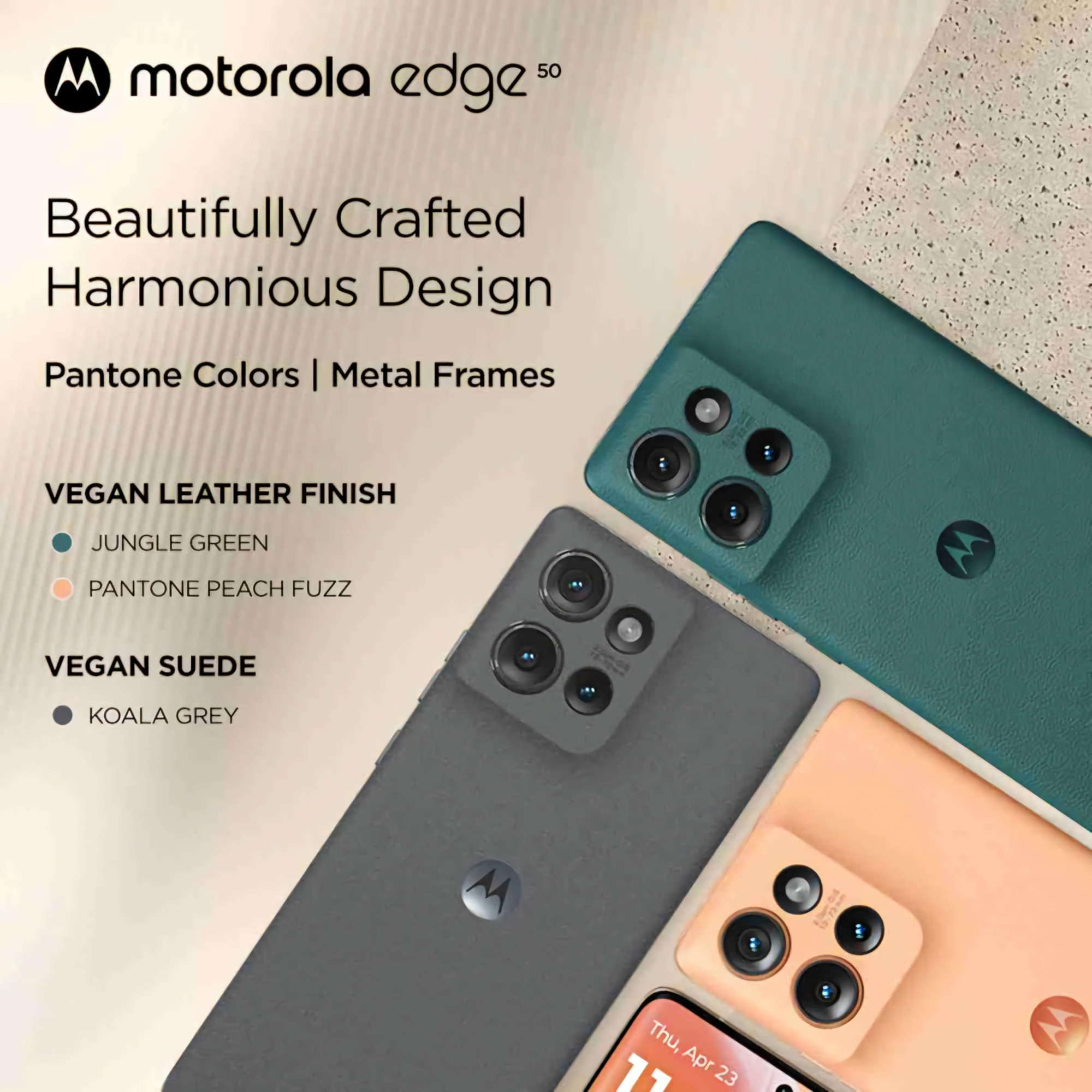 Motorola Edge 50 5G 8GB RAM  256GB Storage  50MP  13MP  10MP  32MP Front Camera  5000 mAh Battery  Snapdragon 7 Gen 1 Accelerated Edition Processor Jungle Green