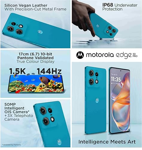 Motorola Edge 50 Pro 5G with 125W Charger Caneel Bay 12GB RAM 256GB Storage