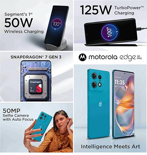 Motorola Edge 50 Pro 5G with 125W Charger Caneel Bay 12GB RAM 256GB Storage